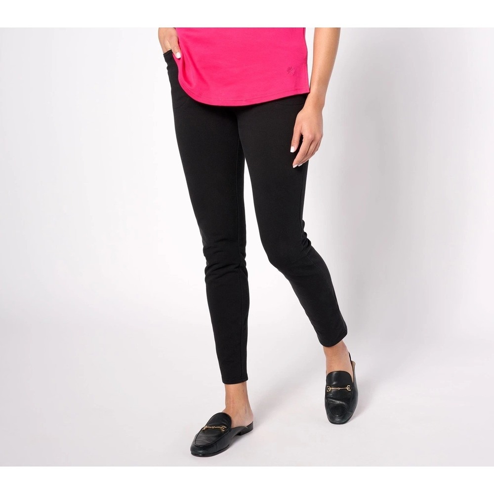 Quacker Factory Regular DreamJeanne Shoot for the‎ Stars Jegging Black 3X